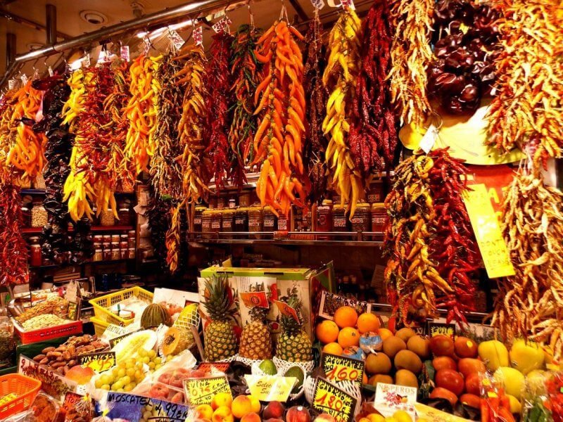 Products at the Bokeria market