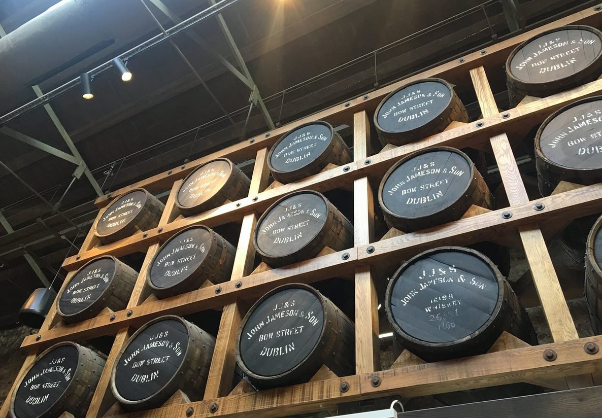 Photos of Jameson whiskey barrels Jameson Distillery Exhibits