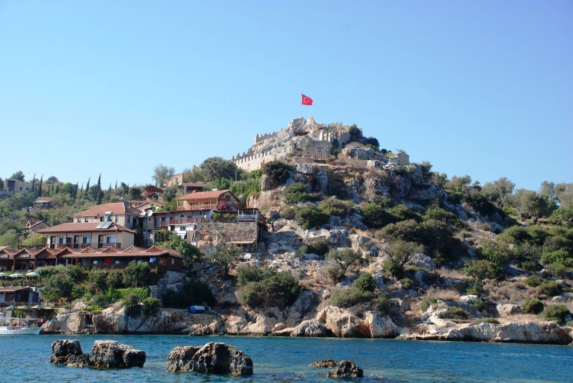 Photo of the village of Kalekoy from the sea Crippled Village