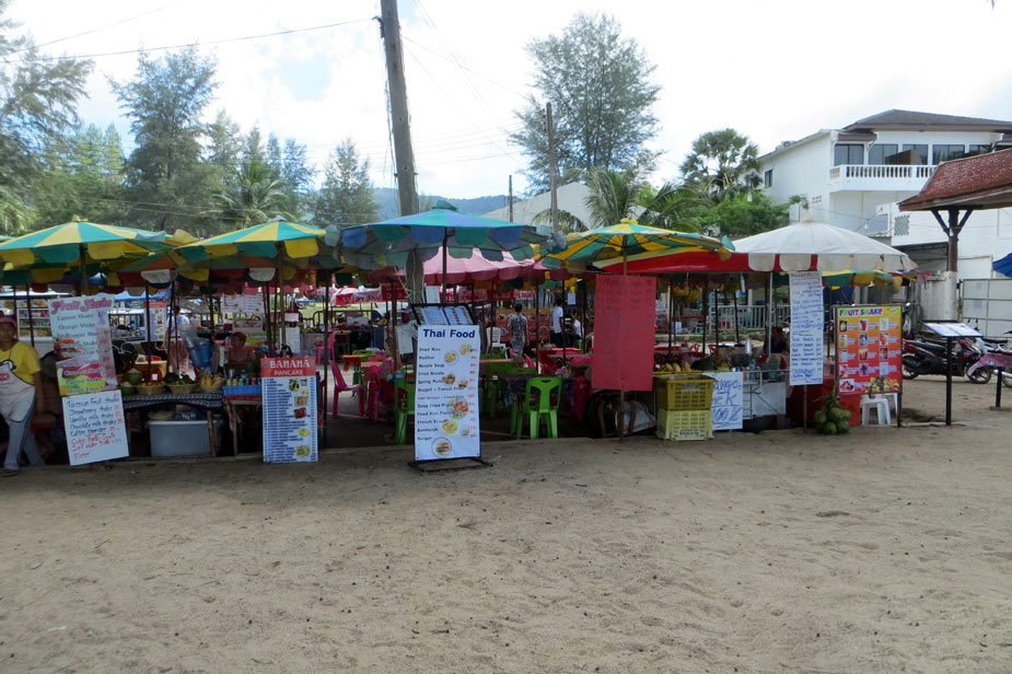 Cheap Thai cafes on Kamala beach in Thailand Cheap Thai cafes