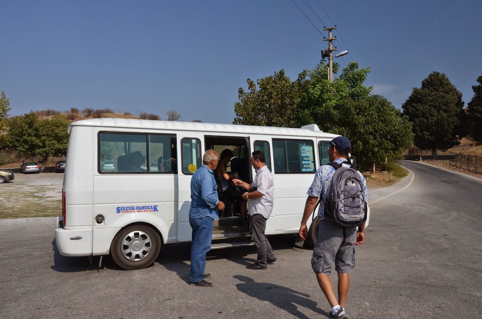 Pictured is a minibus to Ephesus Dolmush to Ephesus