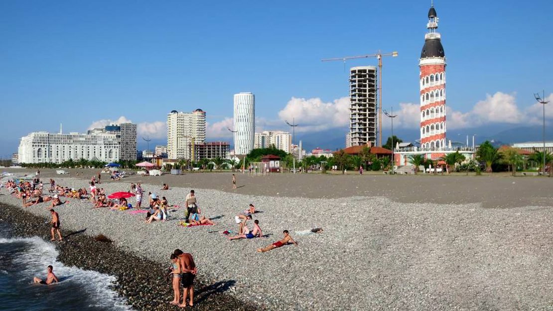 Beach area in the new part of Batumi Area near the New Boulevard