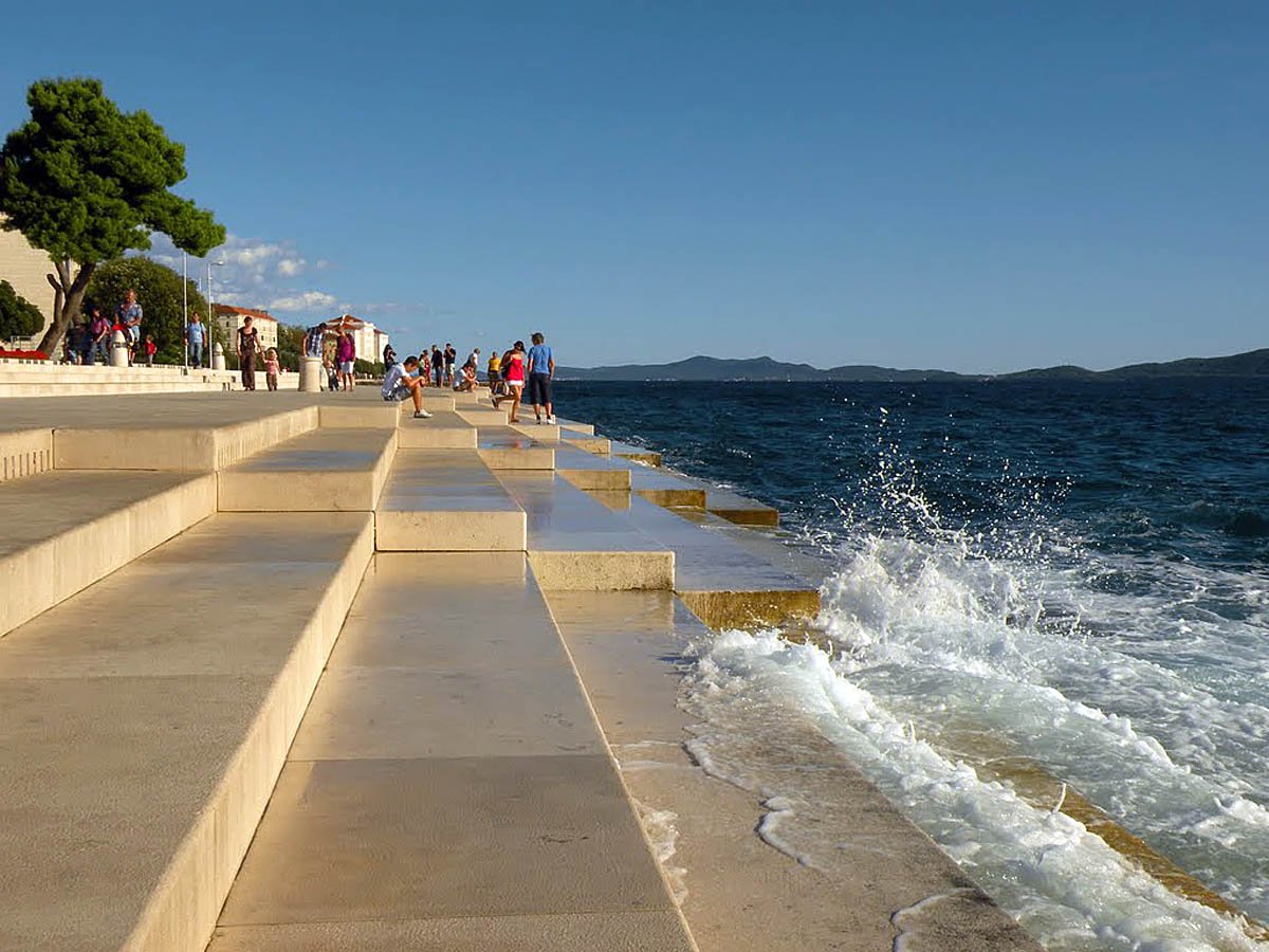 Pictured is the embankment of the city of Zadar Zadar City Embankment