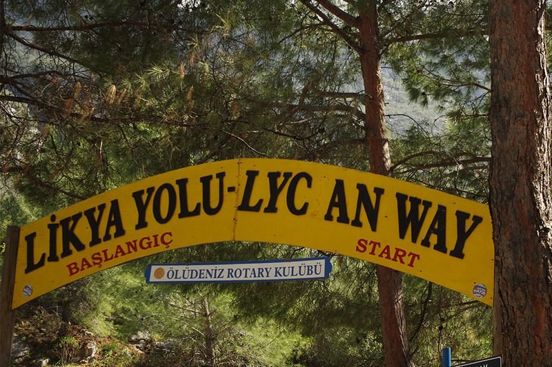 Photo of the sign of the beginning of the Lycian Trail Start of the Lycian Trail