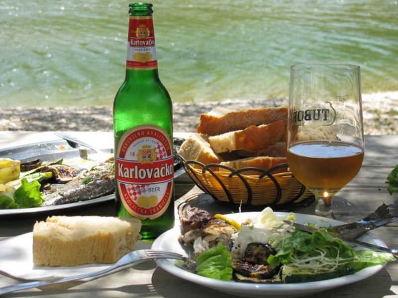 Lunch with Croatian beer