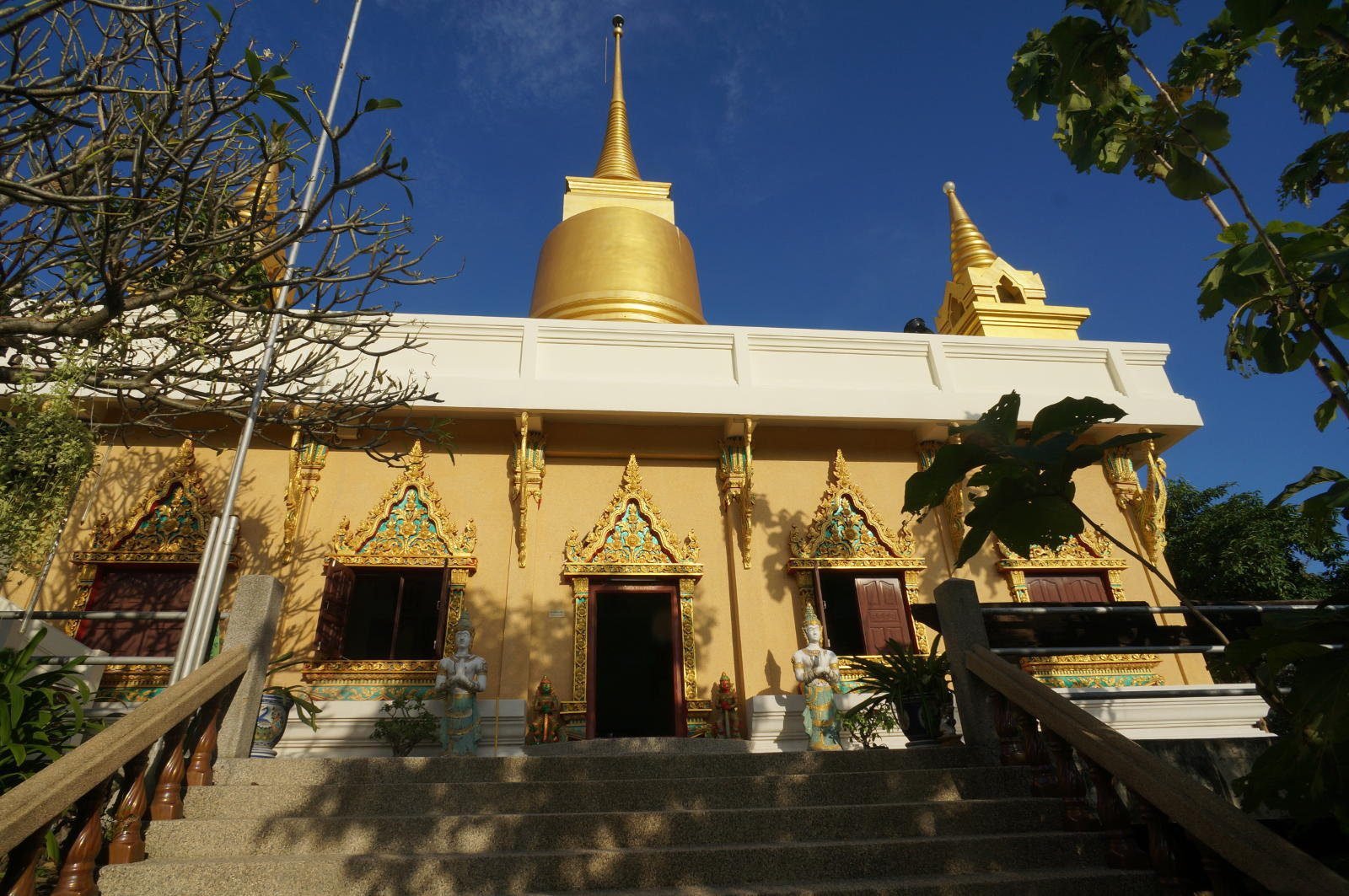 Pictured is the Khao Hua Jook Pagoda on top of a hill Khao Hua Jook Pagoda