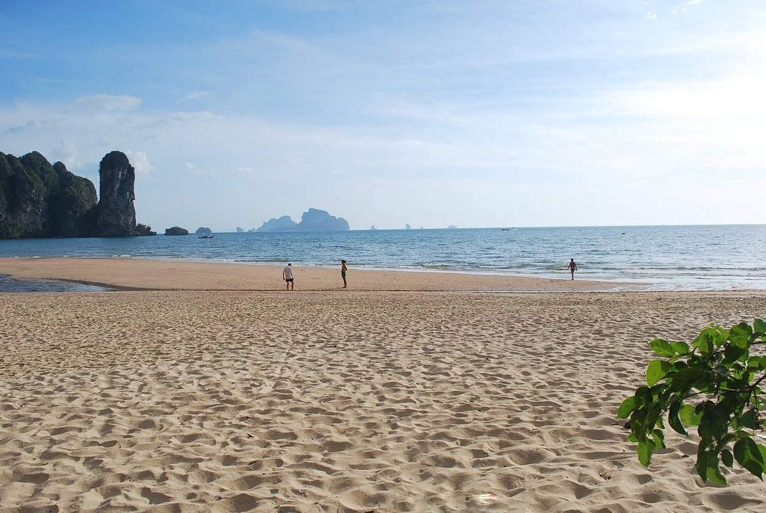 Soft comfortable light sand of Ao Nang Beach Ao Nang Beach in Krabi