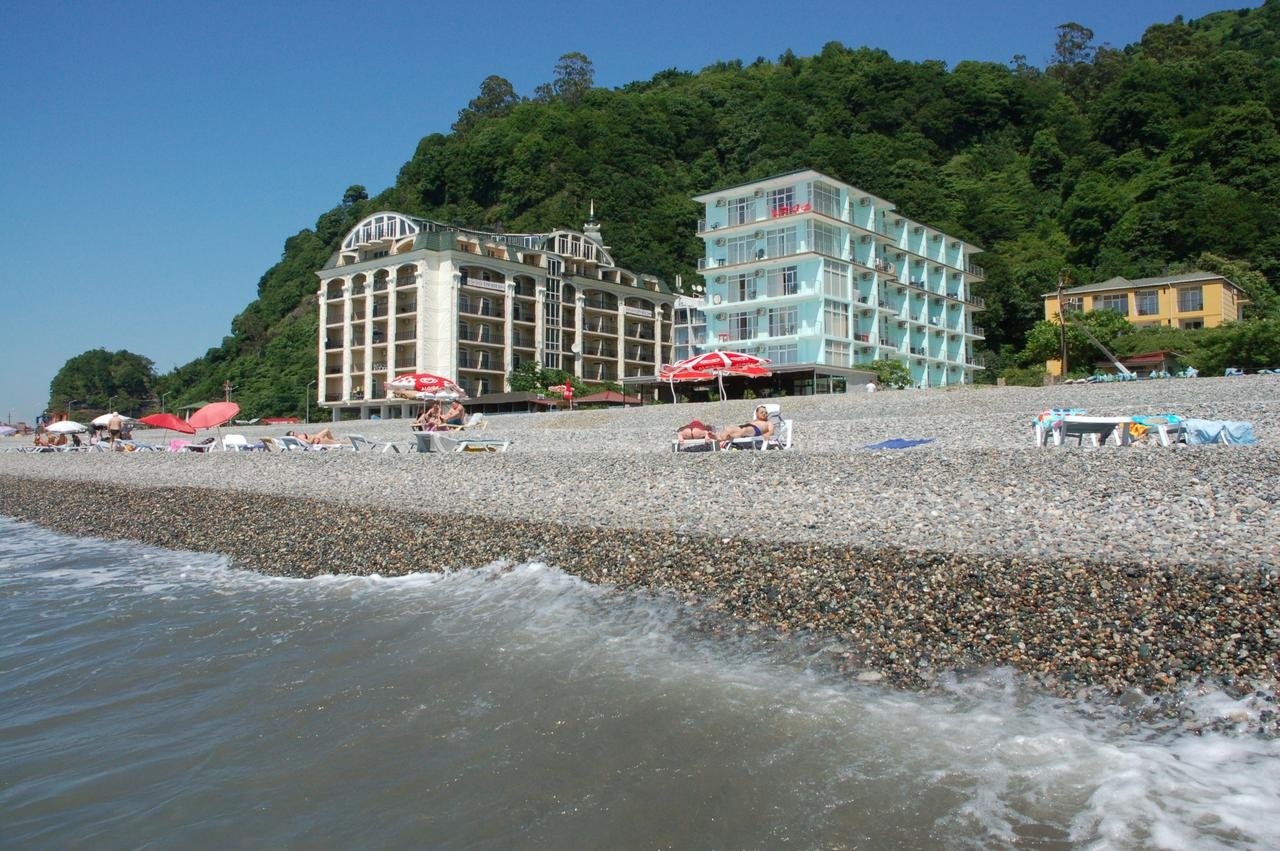 Sea view of hotels on Kvariati beach, Georgia Kvariati Beach Hotels