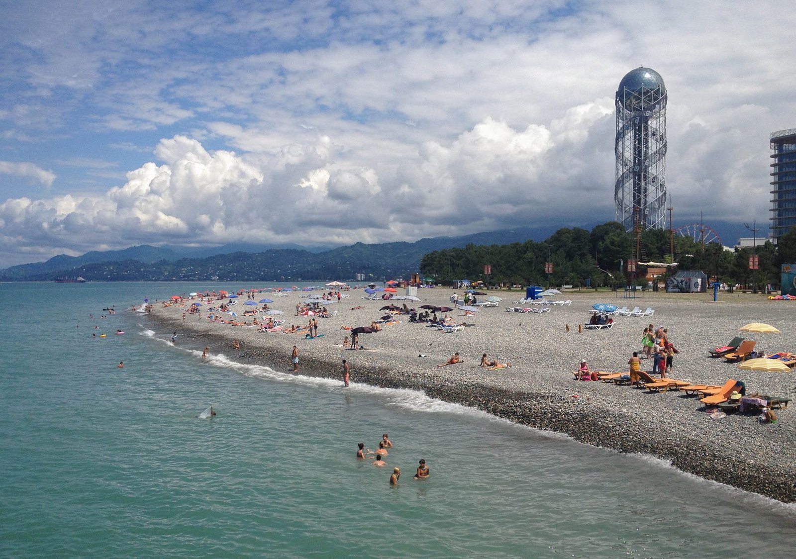 Beach in Batumi near the Alphabet Tower Central beach area