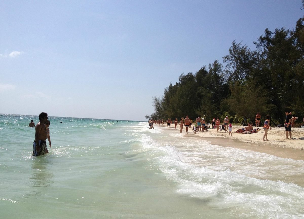 Tourists relaxing on the beach of Poda Island Poda Island Beach holidays