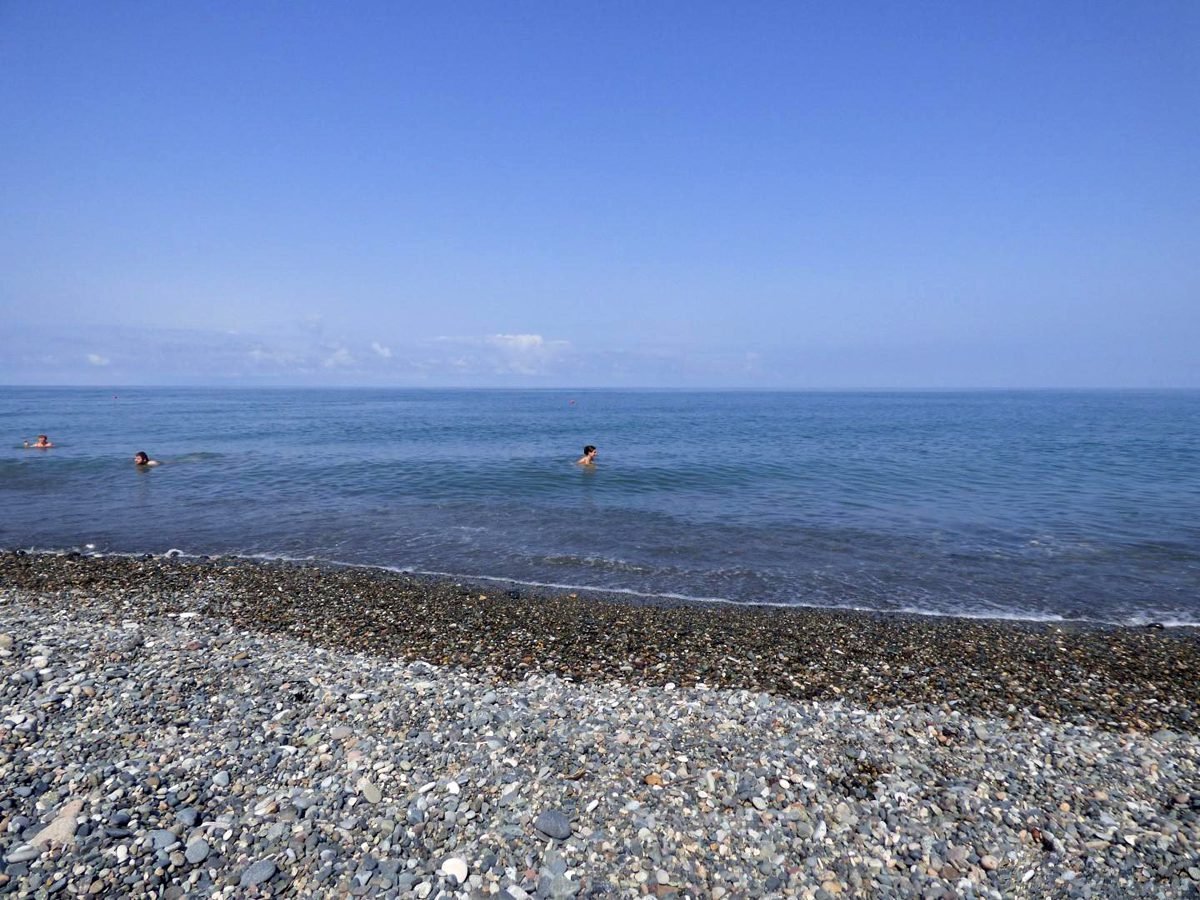 Sparsely populated suburban area of the Central beach of Batumi Suburban beach area