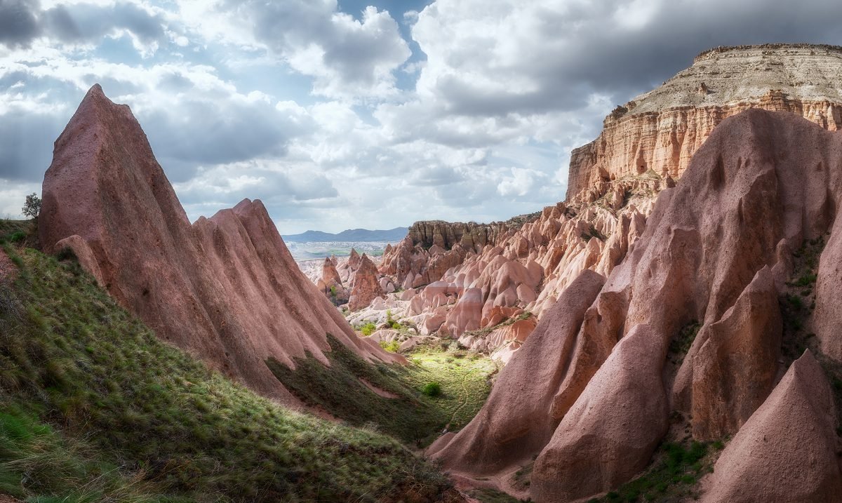 Pink-hued rocks in Cappadocia, Turkey Pink Valley