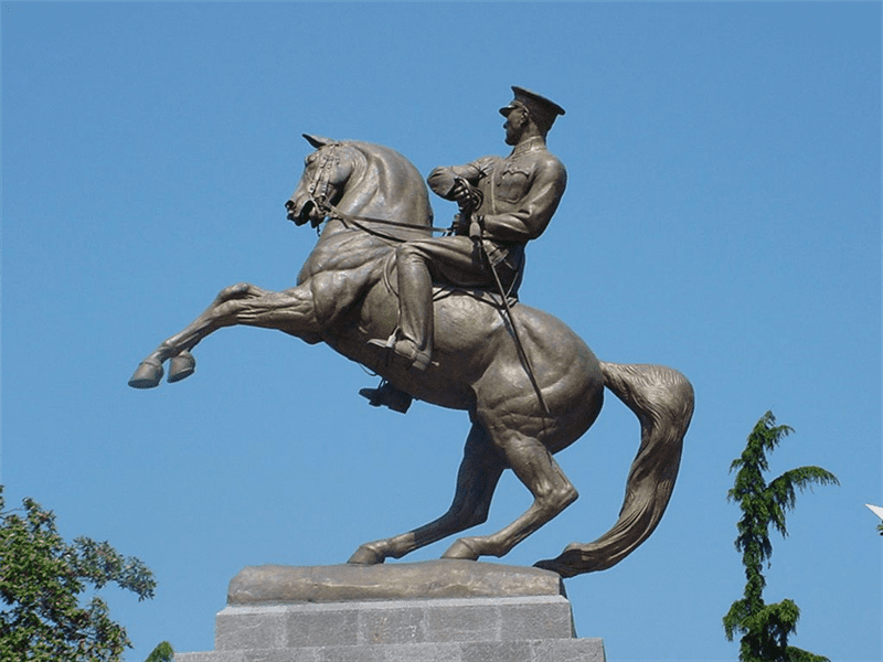 Bronze statue of Mustafa Kemal on horseback Statue of Mustafa Kemal on horseback