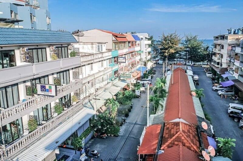 View of one of the streets in the center of Cha Am, Thailand