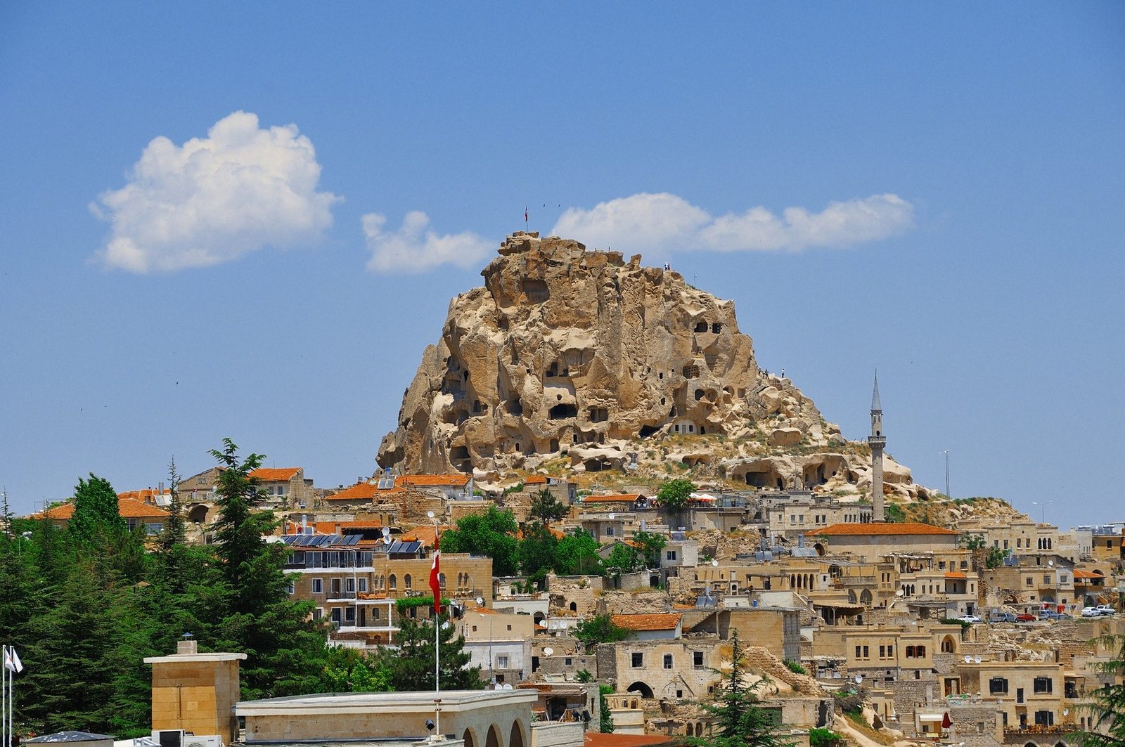 Uchisar City and Fortress in Cappadocia, Turkey Uchhisar Fortress