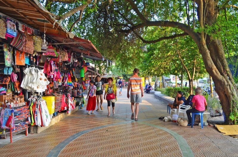 Street along the beach in Ao Nang Infrastructure in Ao Nang