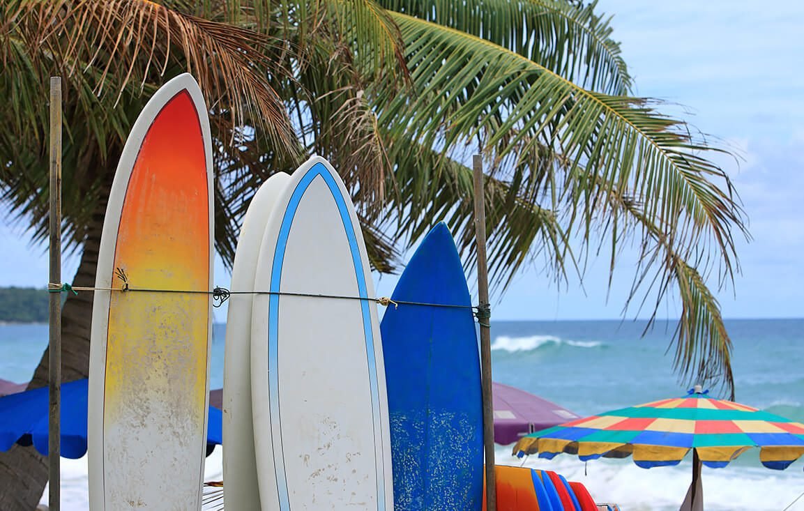 Kamala beach surfboards in Thailand Surfboard equipment