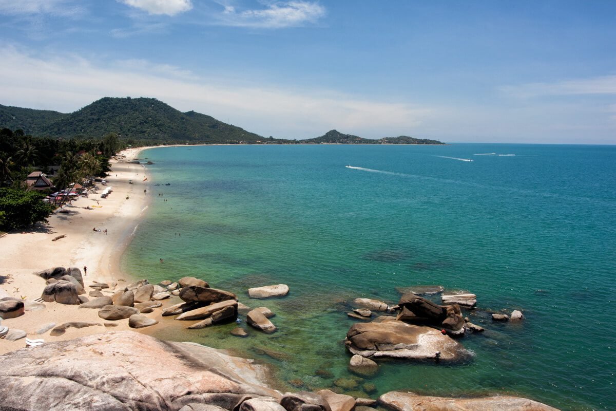 The longest Lamai beach in Koh Samui Lamai Beach