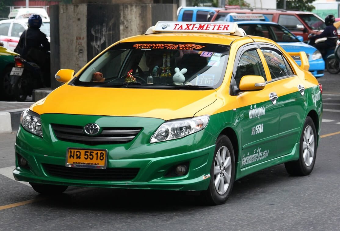 Photo of a taxi in Thailand Taxi is the most comfortable way to travel