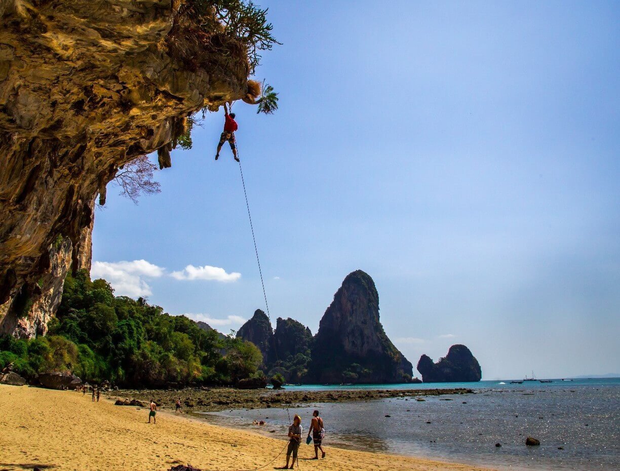Ton Sai Beach Rock Climbing Rock climbing with an instructor