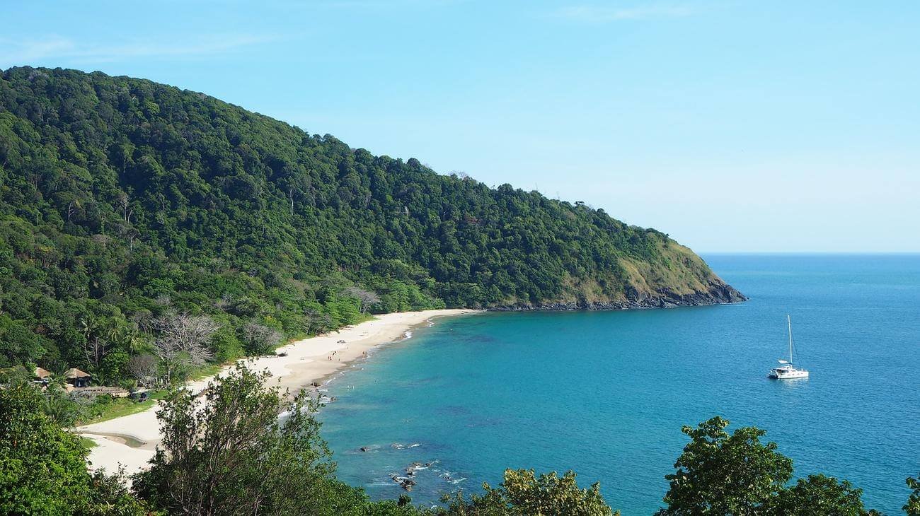 The hilly area of Koh Lanta Yai is covered with tropical forests Koh Lanta Yai Island