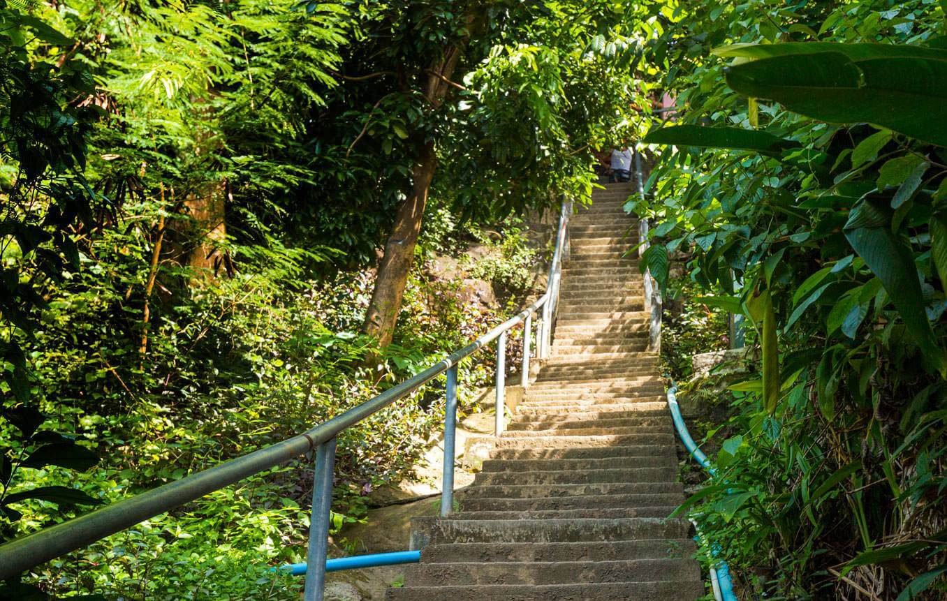Very steep concrete staircase on View point Phi Phi Concrete staircase on View point