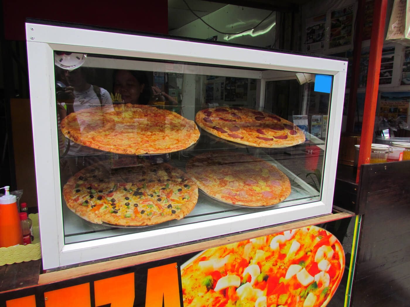 Photo of 4 pizzas in Phi Phi Don cafe Pizza in a cafe