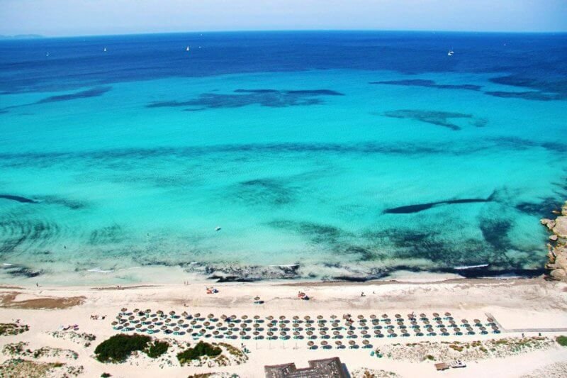 Es Trenc beach view from above in Majorca Es Trenc beach view from above
