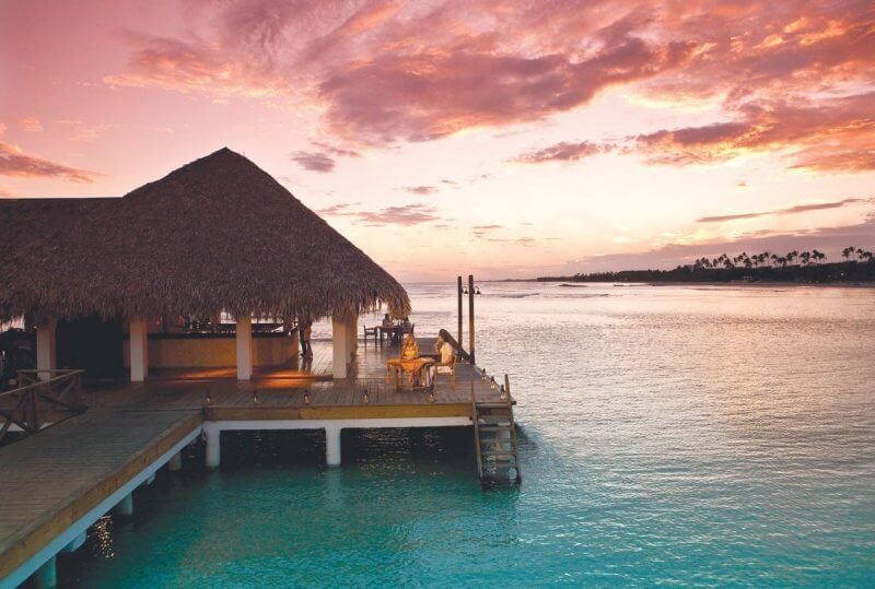 Sunset in a villa in Juan Dolio, Dominican Republic Sunset in a villa in Juan Dolio