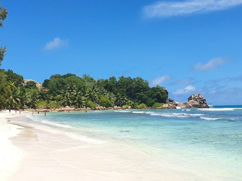Anse-Sever beach in the Seychelles, La Digue Island Photo: Anse Severe