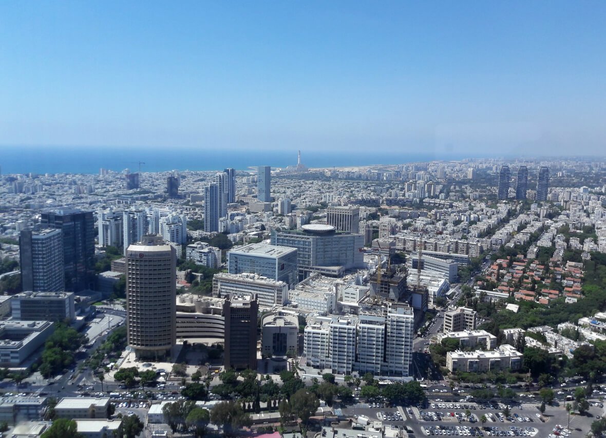 View from the Azrieli Observatory observation deck, Tel Aviv Azrieli Observatory Observation Deck