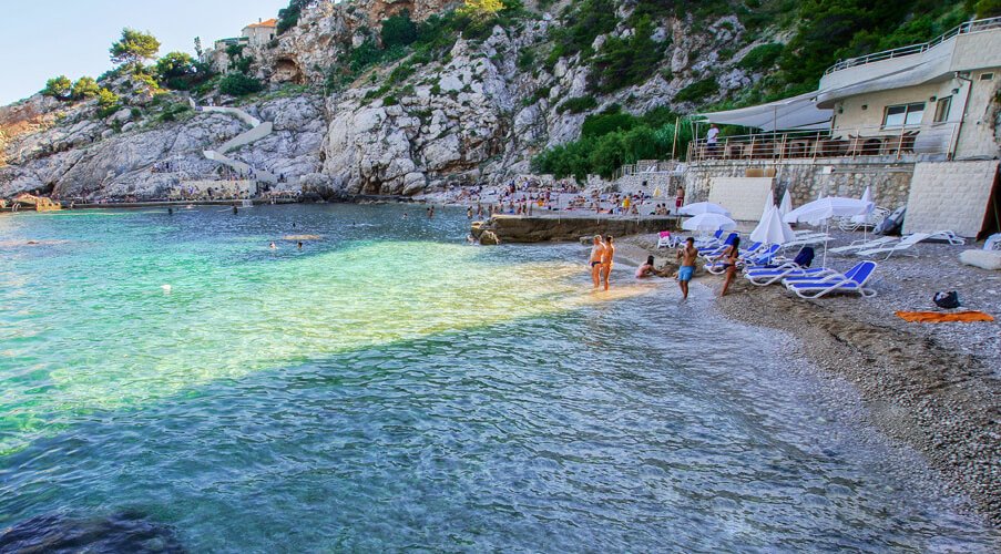 Pictured Bellevue beach in Dubrovnik Bellevue Beach