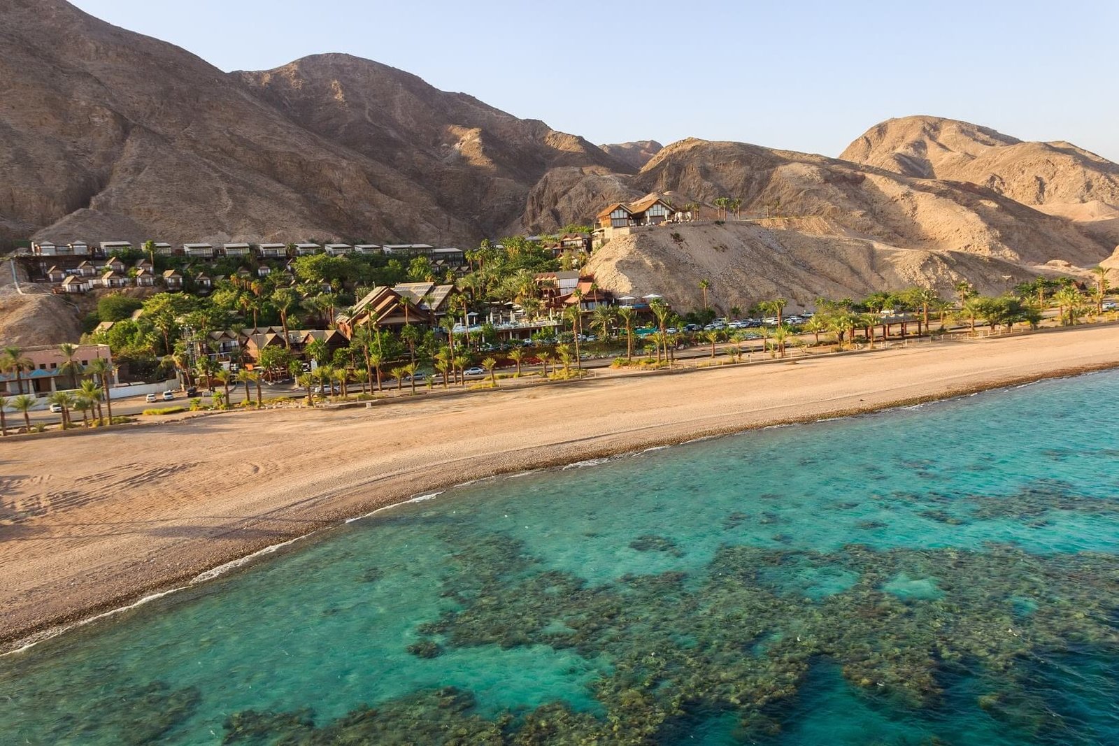 View of the "Coral Beach" on the coast of the Gulf of Eilat Coral Beach Nature Reserve