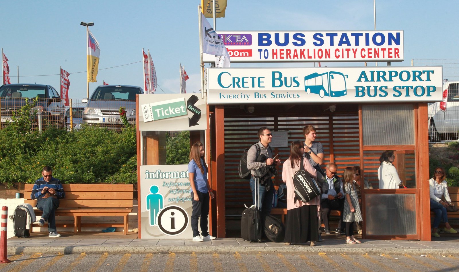 Bus stop near Heraklion Airport Heraklion Bus Station