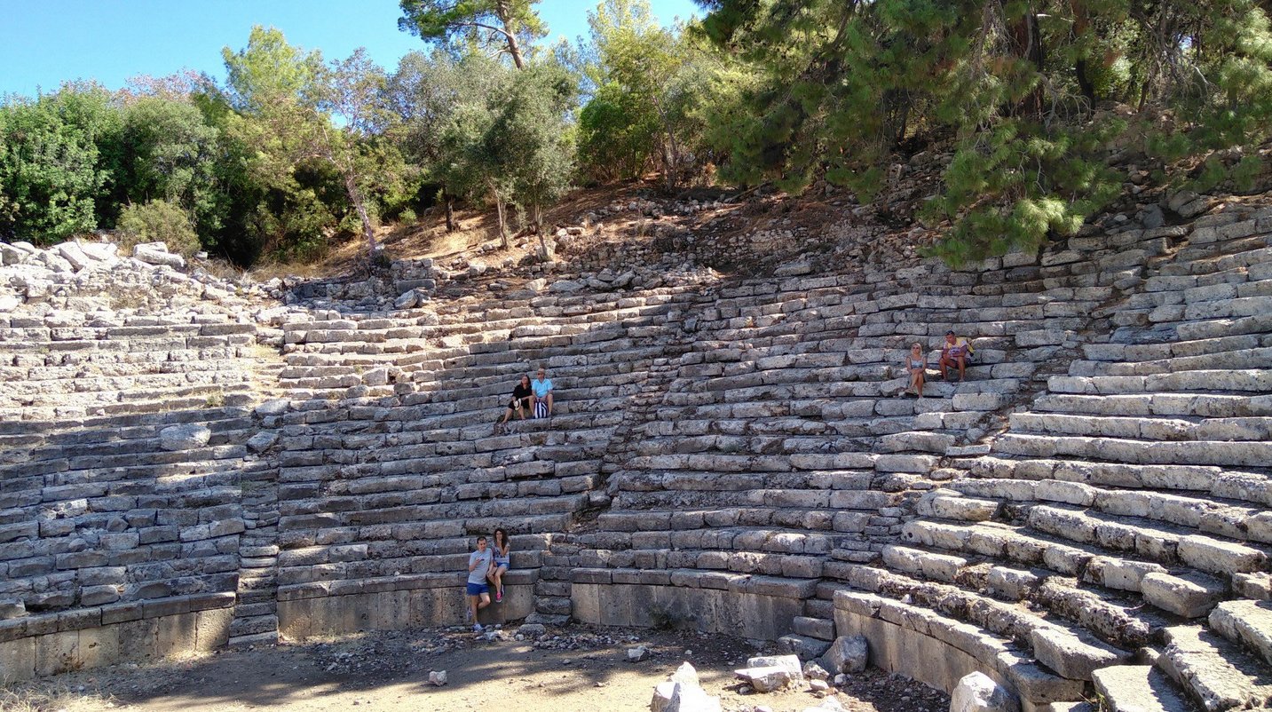 Amphitheater of the ancient city of Phaselis in Turkey Old Town Amphitheater