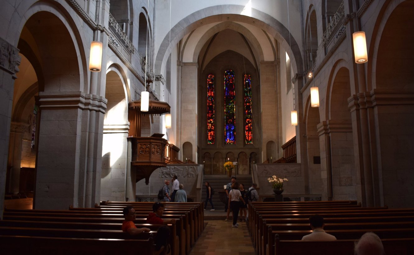 Photo at the Grossmunster Cathedral in Zurich In the Grossmunster Cathedral