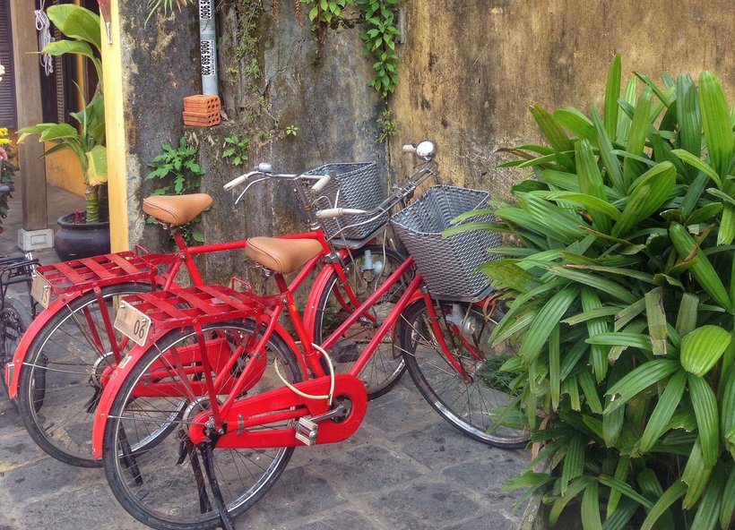 Photos of red bicycles Bike rental in Hoi An