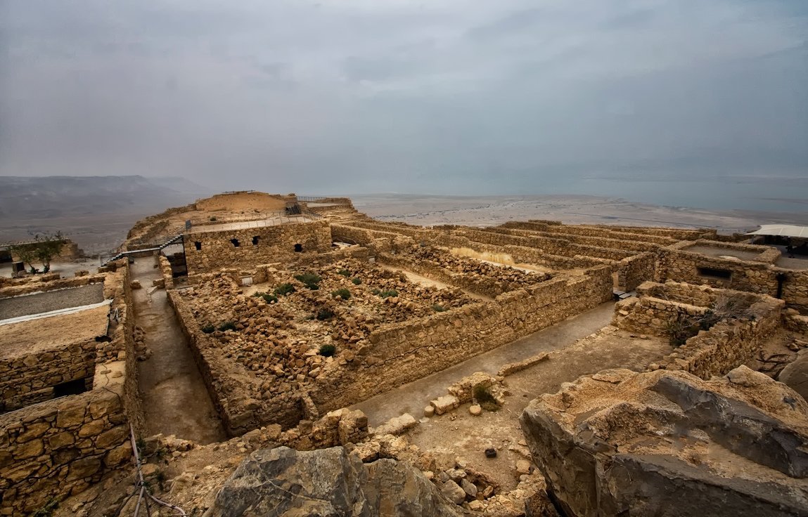 View of the ruins of the western Masada Palace Western Palace