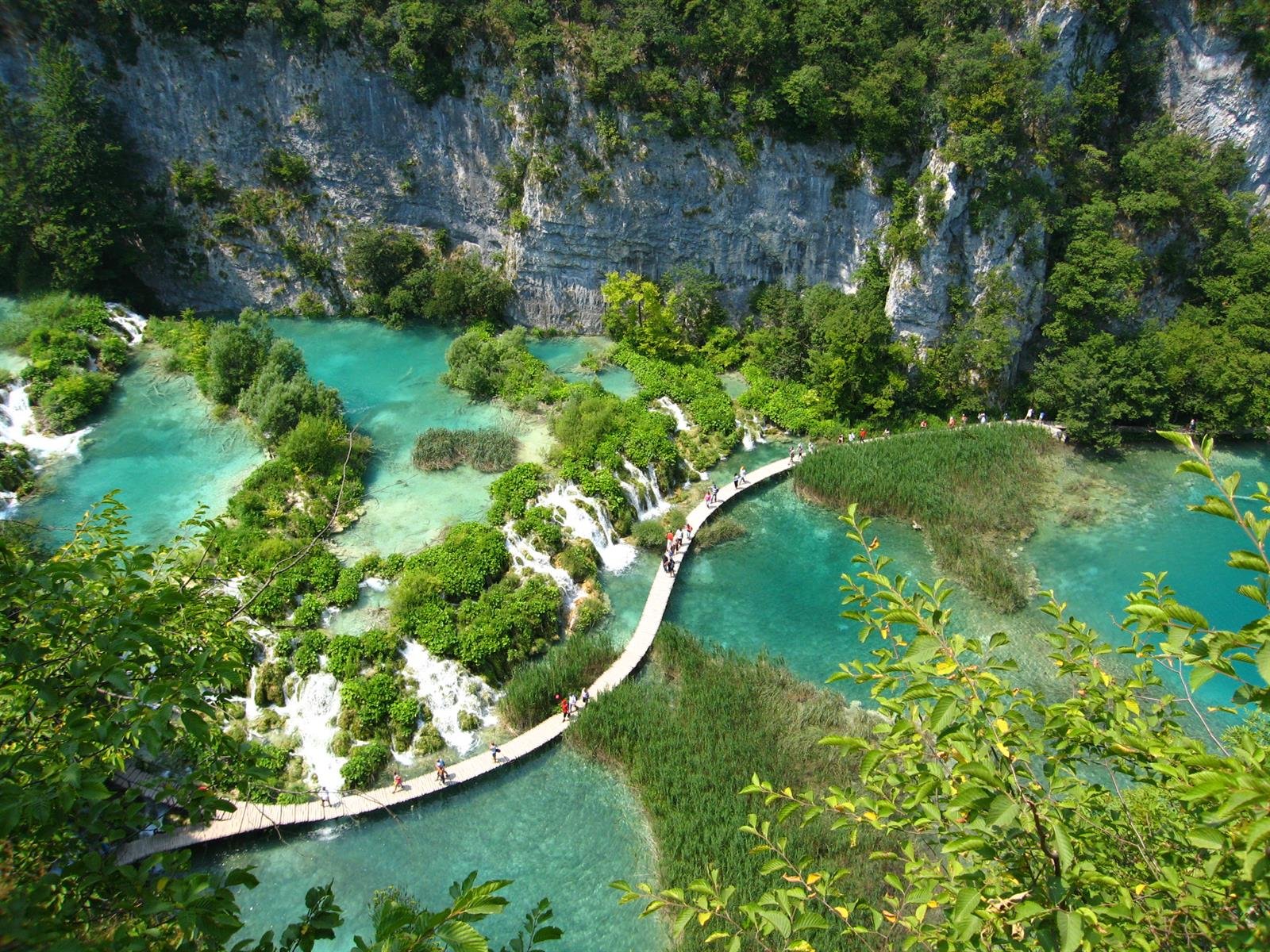 Top view photo of Plitvice Lakes, Croatia Top view of Plitvice Lakes
