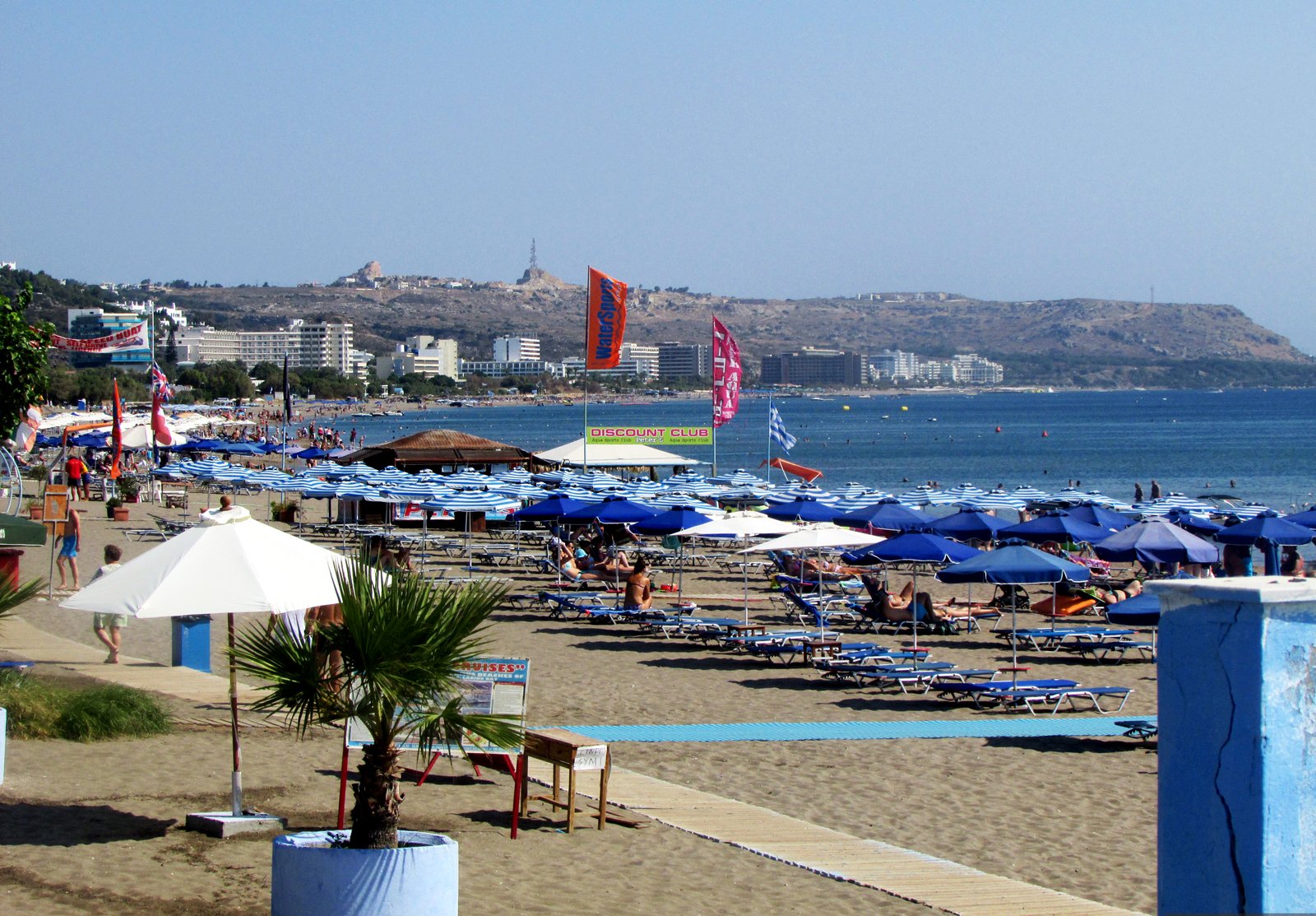 Pictured is Faliraki Beach, Rhodes Island Faliraki Main Beach