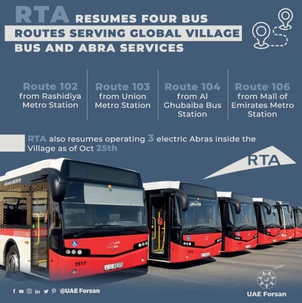 Buses that take you to the Global Village in Dubai Buses to Global Village