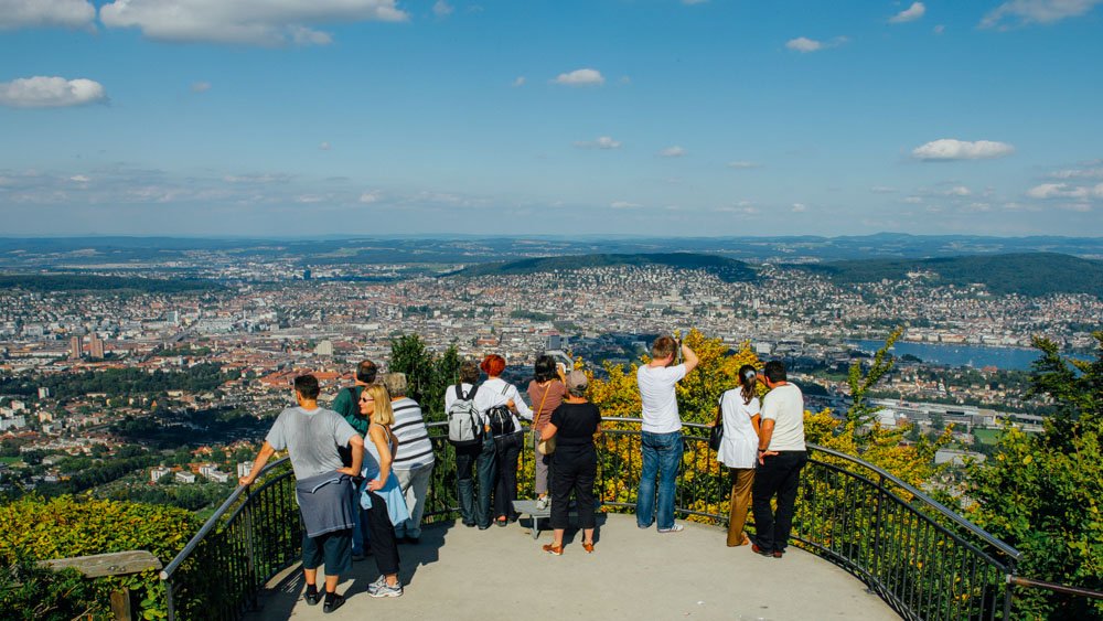 Tourists on Mount Whitleyburg Whitleyburg Mountain Observation Deck