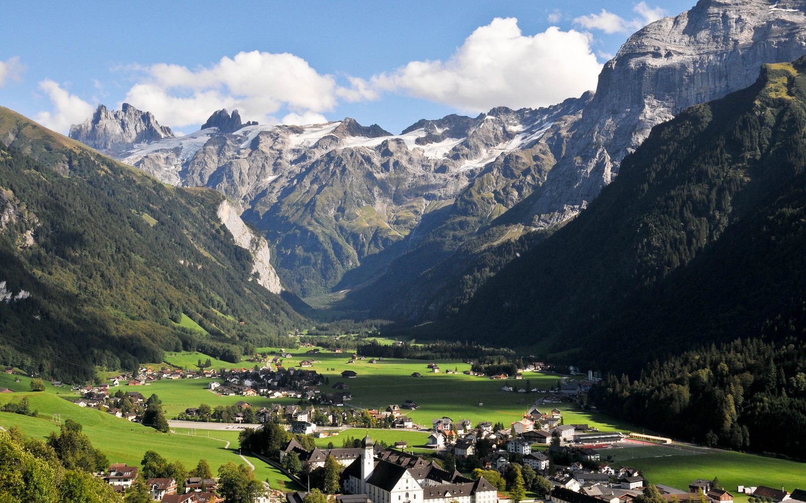 Engelberg town at the foot of Mount Titlis
