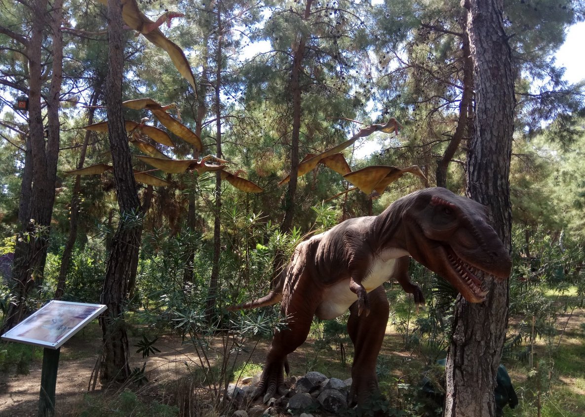 Photos of dinosaurs in a Dinopark in Kemer Dinosaurs in the Dinopark