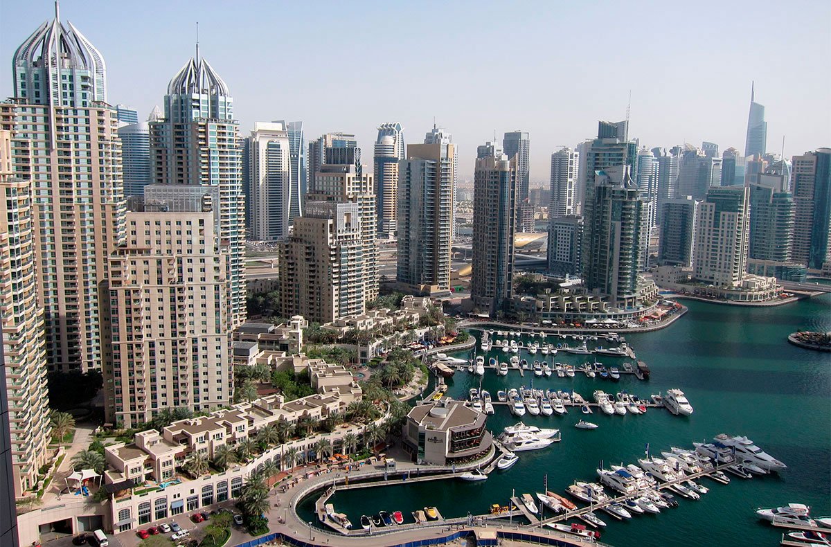 Yachts in the Dubai Marina area Dubai Marina Area