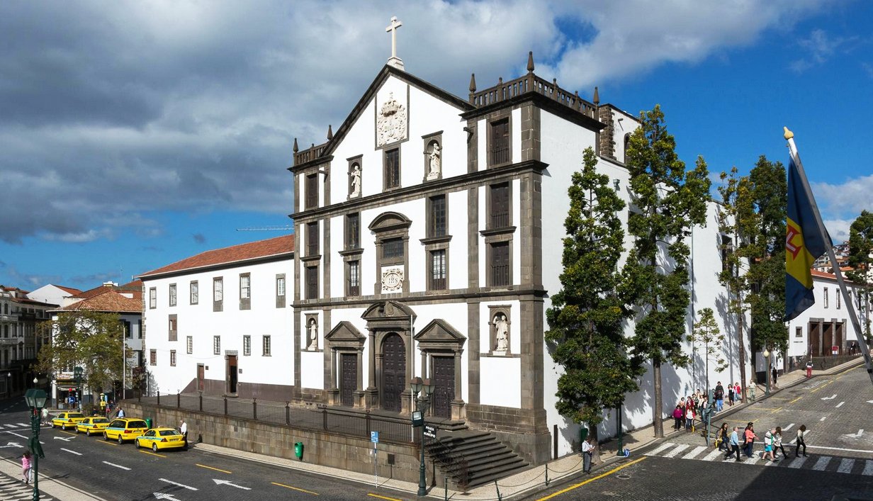 In the photo is the building of the Jesuit temple in Funchal Jesuit Church in Funchal