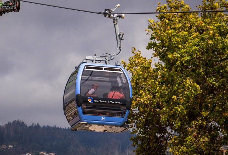 Cable car cabin in Monte Funicular cabin