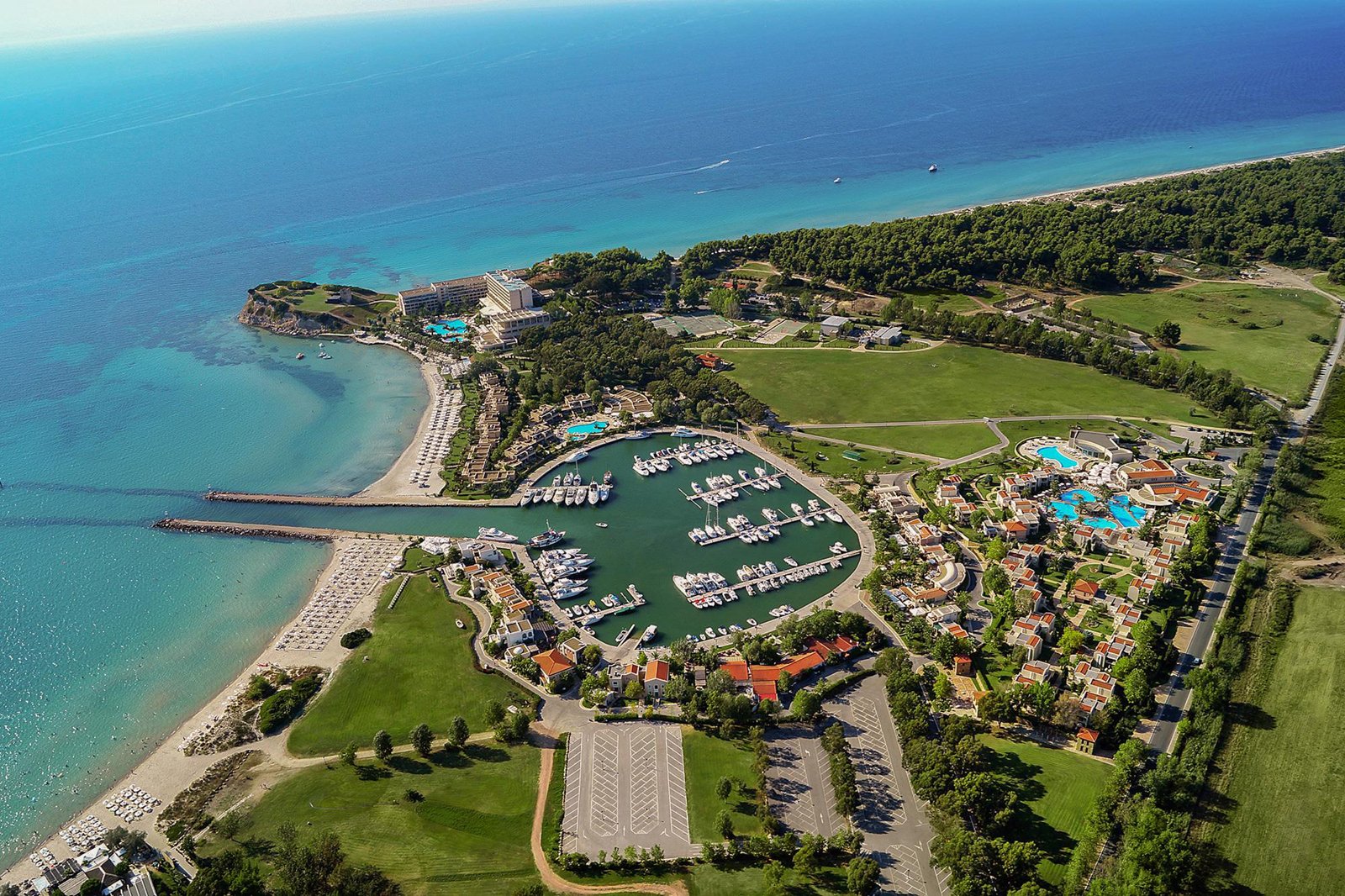 In the center of Sani resort-a bay for boats and yachts Sani Resort in Kassandra