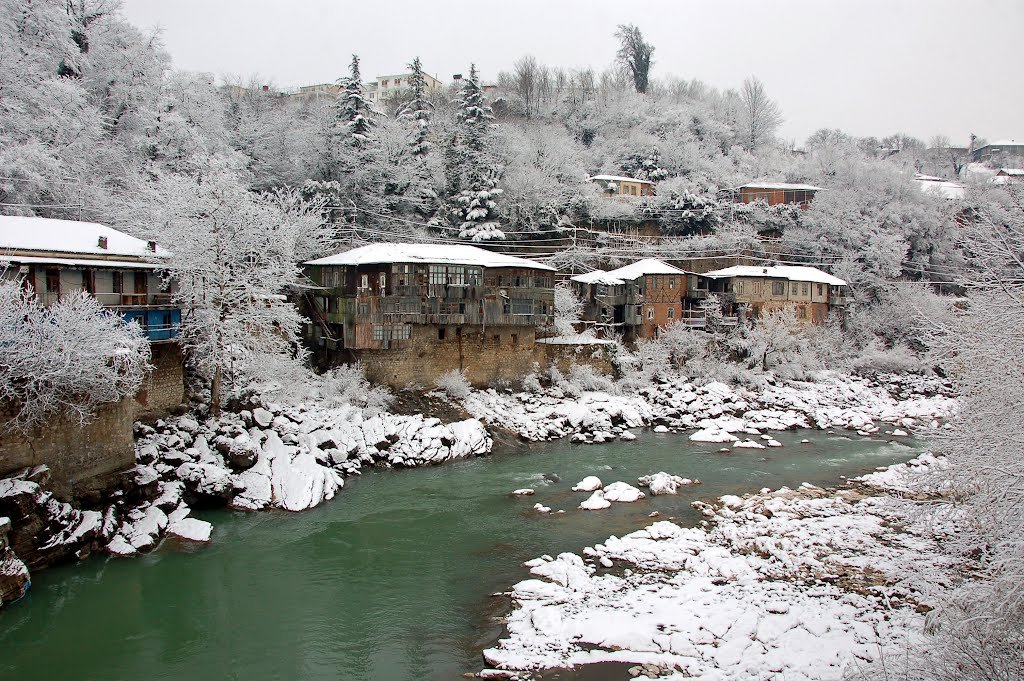 Snow-covered City, Georgia Kutaisi in winter
