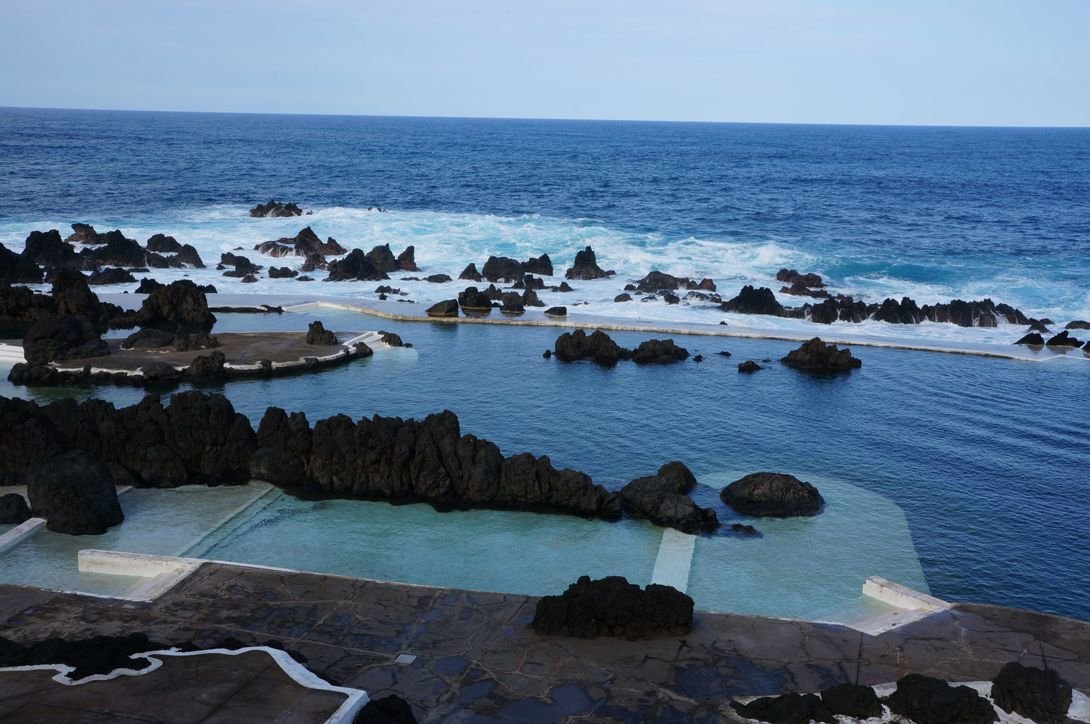 In the photo Lava pools of the port of Moniz Lava pools of Port Moniz